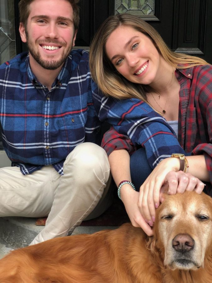 Juliana Brooks with her brother, Taylor, and dog, Cooper.