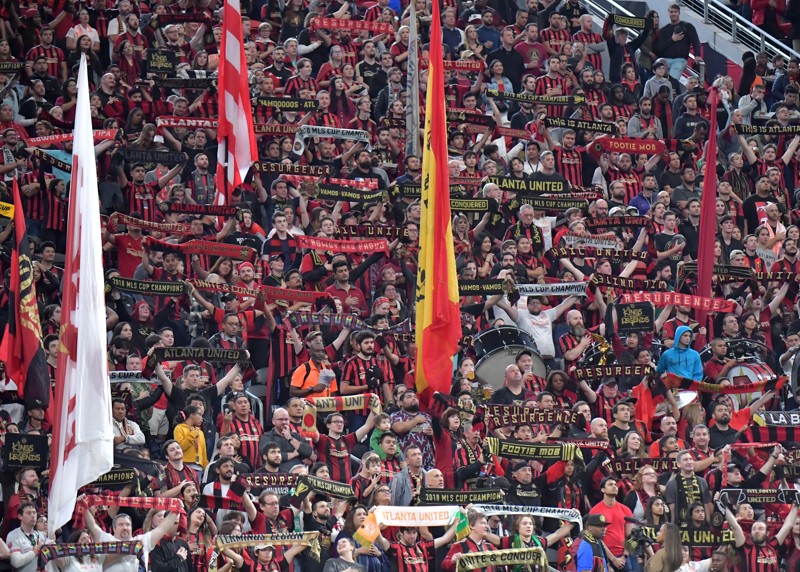 Upwards of 65,000 soccer fans rally behind Atlanta United in their first playoff game of the season.