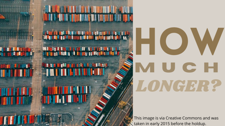 This creative commons image depicts shipping containers in the ports of Long Beach in 2015 before the backup. 