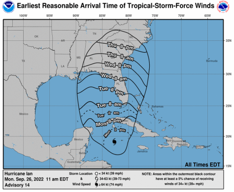 As on Monday, Sept. 26, the National Oceanic and Atmospheric Administration projects Hurricane Ian traveling through Georgia. 