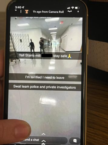 A McIntosh student recieved a Snapchat message from a friend who attends Starrs Mill High School on Oct. 6.