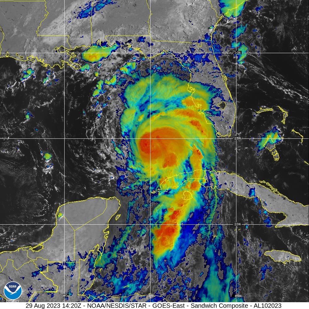 Satellite image of the now proclaimed Hurricane Idalia Courtesy of the National Oceanic and Atmospheric Administration
