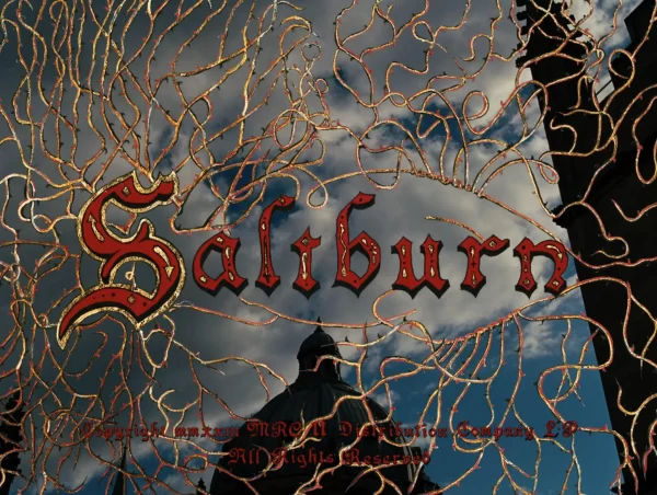 Screenshot of the title card for Primes Saltburn.