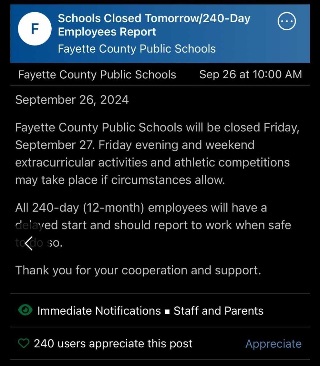 Fayette Co. Schools closing ahead of Hurricane Helene