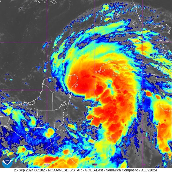 Satellite image of tropical storm Helene courtesy of the National Oceanic and Atmospheric Administration
