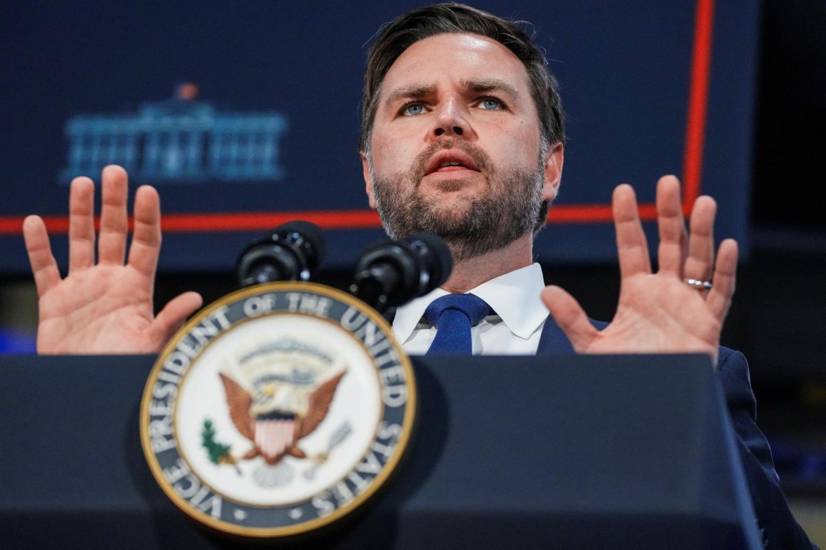 U.S. Vice President JD Vance speaks in West Pittston, Pennsylvania, U.S., July 16, 2025.  REUTERS/Eduardo Munoz