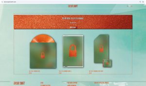 A screengrab of Taylor Swift's website shows purchase links for vinyls, cassettes and posters of her new album 'The Life of a Showgirl' with blurred cover images. TaylorSwift.com/Handout via REUTERS