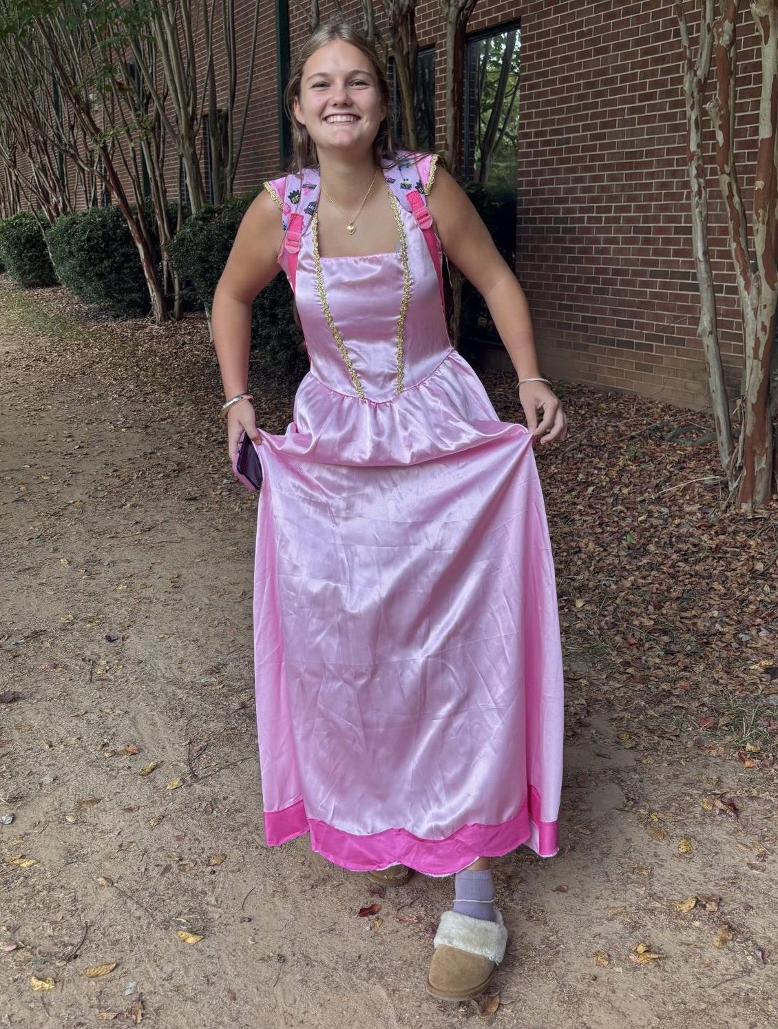 Senior Eden Piotrowski dressed up as Aurora from Sleeping Beauty for the first day of Homecoming Week.