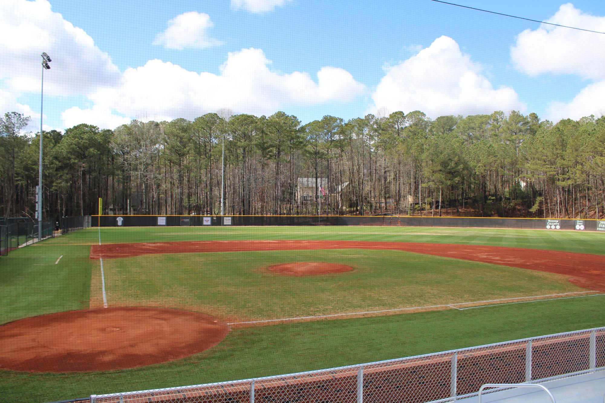 The new baseball field after construction finished