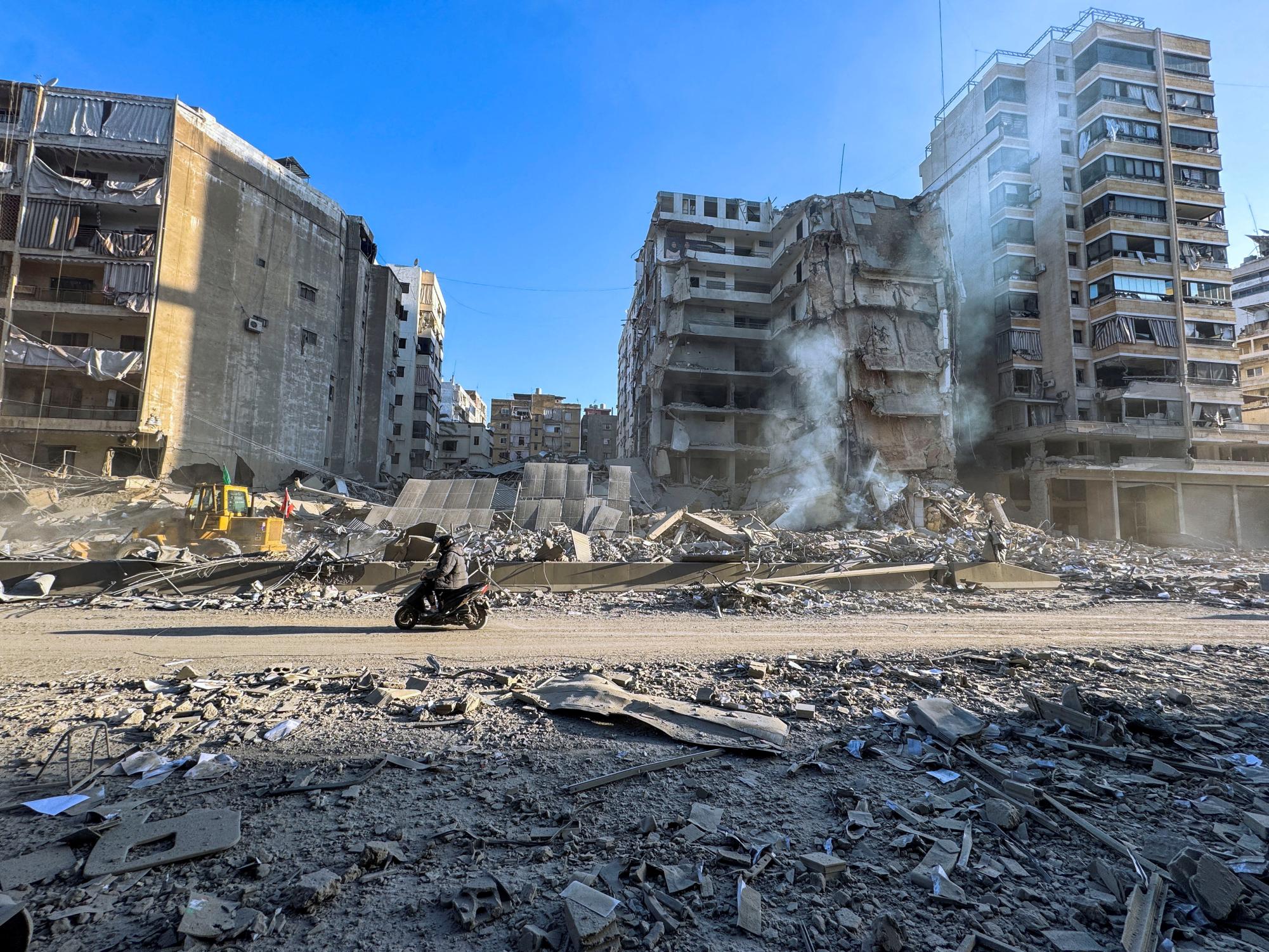 A damaged building after an Israeli strike, following renewed hostilities between Hezbollah and Israel amid the U.S.-Israeli conflict with Iran, in Beirut, Lebanon, March 6, 2026. Picture taken with a mobile phone. REUTERS/Stringer