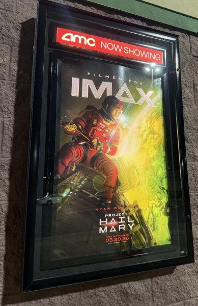 Picture of movie poster for Project Hail Mary showing. Photo by Molly Bennett