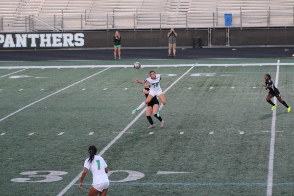 Senior Emily Wagoner, playing defense to stop Starrs Mill from scoring