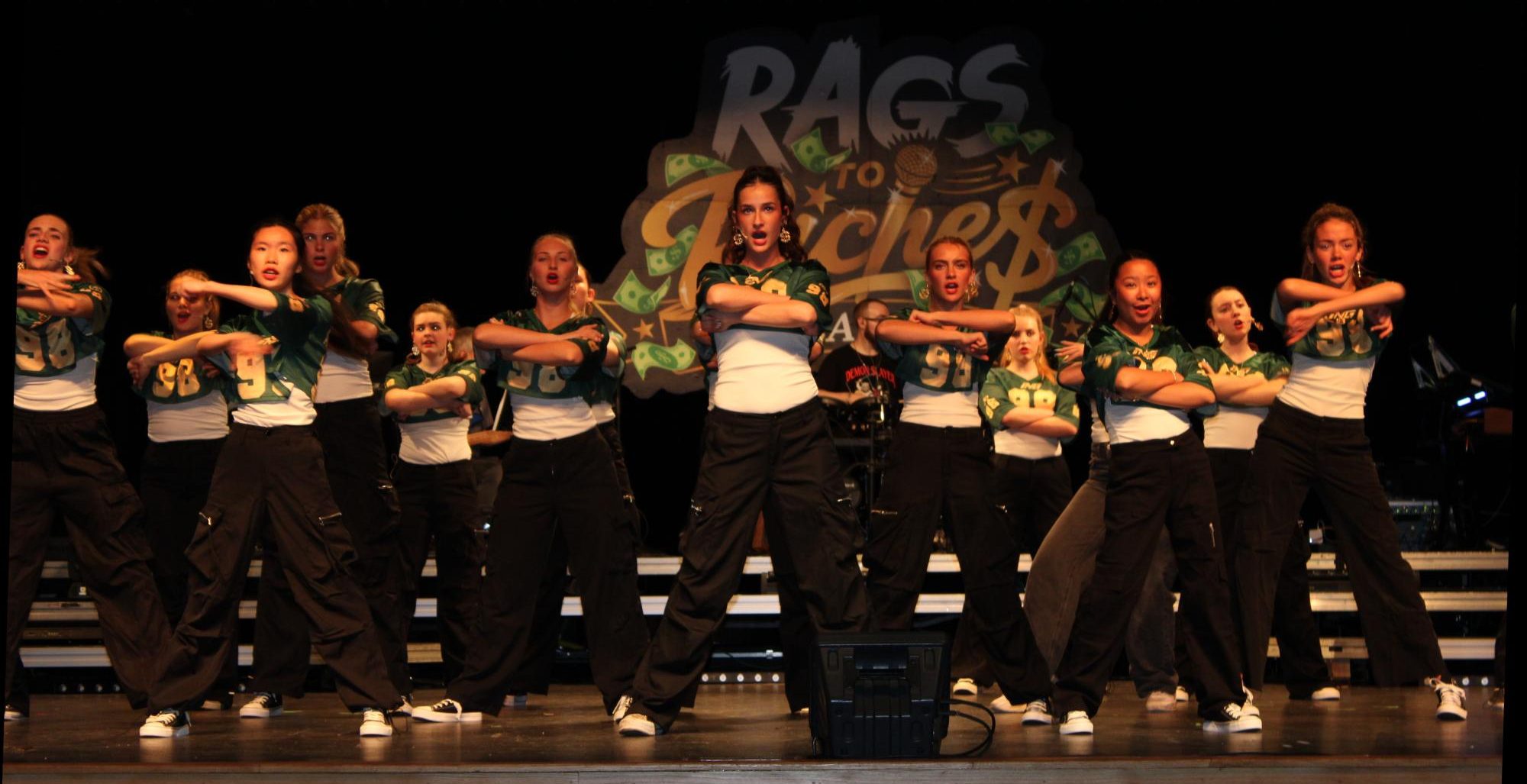 Cantabile women performing 'Bills, Bills, Bills' by Destiny's Child at dress rehearsal.
